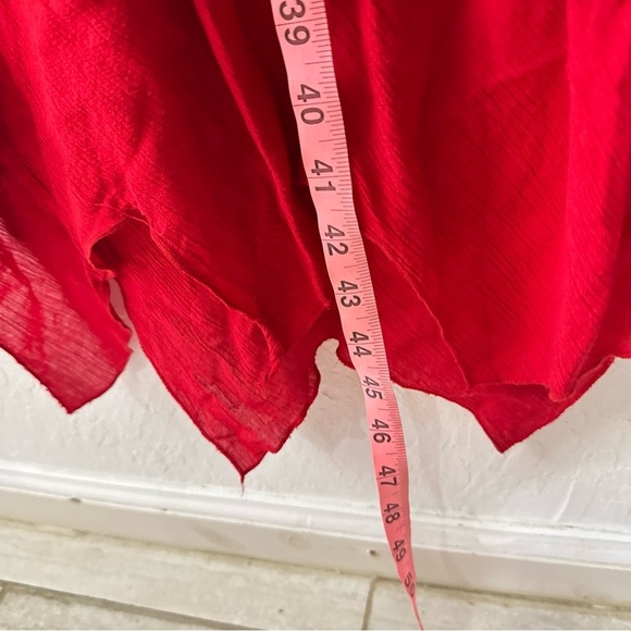 Vintage Newport News Easy Style Whimsy Red Midi Tube Strapless Dress 6 - Picture 4 of 8